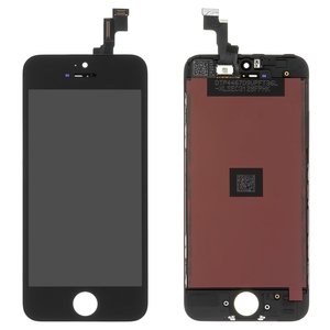 Дисплей для iPhone 5S, iPhone SE, черный, с рамкой, High Copy