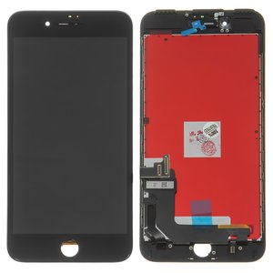 Дисплей для iPhone 7 Plus, черный, с рамкой, Copy, с пластиками камеры и датчика приближения, tianma