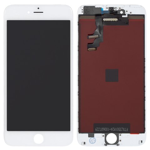 Дисплей для Apple iPhone 6 Plus, білий, з рамкою, Copy, Tianma+
