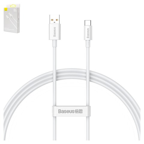USB кабель Baseus Superior, USB тип C, USB тип A, 100 см, 100 Вт, білий, #CAYS001302