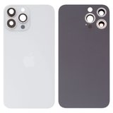 Задняя панель корпуса для iPhone 13 Pro Max, серебристая, белая, со стеклом камеры, Silver, small hole