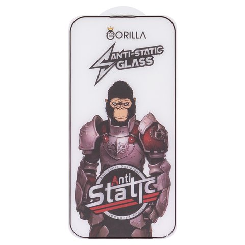 Защитное стекло Gorilla для Apple iPhone 14 Pro, iPhone 15, iPhone 16, совместимо с чехлом, Full Glue, Anti Static, черный