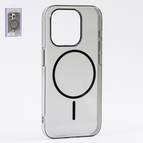 Чохол Fully PC MagSafe для iPhone 15 Pro, чорний, прозорий, магнітний, пластик