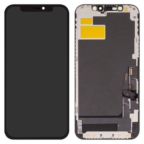 Дисплей для iPhone 12, iPhone 12 Pro, черный, с рамкой, High Copy, без микросхемы, OLED , XY OEM soft