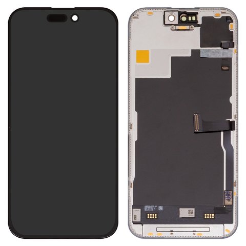 Дисплей для iPhone 15 Pro, черный, с рамкой, без ошибки, Box , OLED , GXQC soft, 120Hz