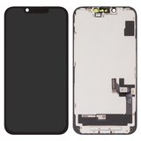 Дисплей для iPhone 14, чорний, з рамкою, High Copy, без помилки, (OLED), ZY-OLED OEM hard, diagnosable