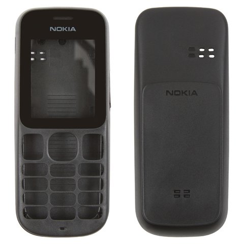 Carcasa puede usarse con Nokia 101, High Copy, negro, paneles delantero y trasero
