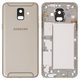 Housing Back Cover compatible with Samsung A600F Dual Galaxy A6 (2018), (golden, with side button, with camera lens)