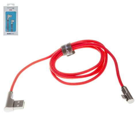 Cable USB Konfulon S71, USB tipo A, Lightning, 100 cm, 2 A, rojo