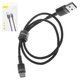 USB Cable Baseus Cafule, (USB type-A, USB type C, 50 cm, 3 A, black) #CATKLF-AG1