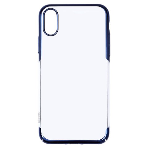 Case Baseus compatible with iPhone XS, dark blue, transparent, plastic  #WIAPIPH58 DW03