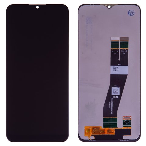 Pantalla LCD puede usarse con Samsung A037G Galaxy A03s, negro, sin marco, Original PRC , con cable plano negro, 162x72 mm 