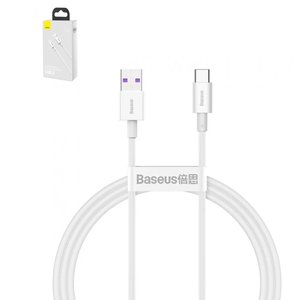 USB кабель Baseus Superior, USB тип C, USB тип A, 100 см, 66 Вт, 6 А, белый, силиконовый, #CATYS 02