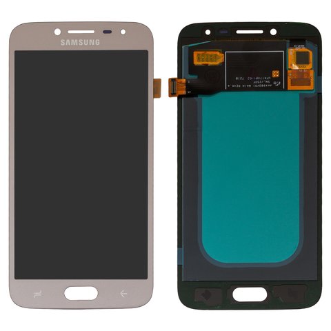 Pantalla LCD puede usarse con Samsung J250 Galaxy J2 2018 , J250 Galaxy J2 Pro 2018 , dorado, sin marco, High Copy, con borde ancho, OLED 