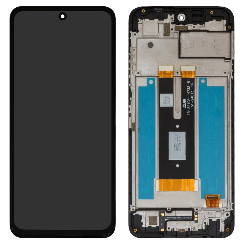 LCD compatible with ZTE Nubia V60, (black, with frame, High Copy