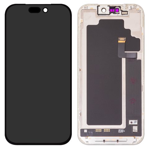 Дисплей для iPhone 17 Pro, черный, с рамкой, переклеено стекло