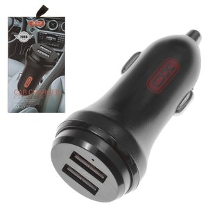 Автомобильное зарядное устройство XO CC05, 2 USB выхода 5В 2,4А , черное