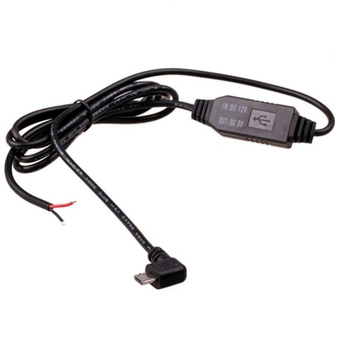Car Voltage Converter 12 V to 5 V with MicroUSB Connector Right Angle Shaped 