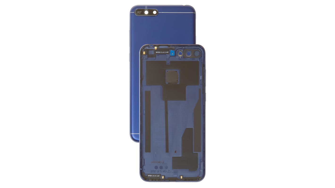 onderpand compressie stap in Housing Back Cover compatible with Huawei Y6 (2018), (dark blue, with side  button, with camera lens, Logo Honor) - GsmServer