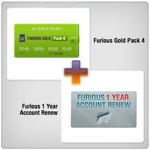 Furious 1 Year Account Renew + Furious Gold Pack 4