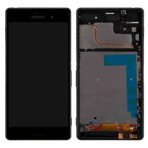LCD compatible with Sony D6603 Xperia Z3, D6643 Xperia Z3, black, with frame, Original PRC  