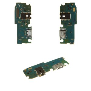 Flat Cable compatible with Samsung A022F Galaxy A02, headphone connector, charge connector, with microphone, with components, Original PRC , charging board 