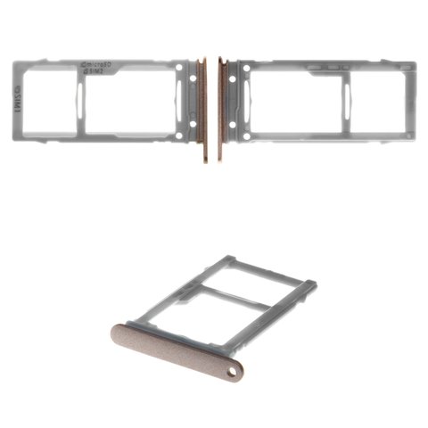 SIM Card Holder compatible with Samsung G960F Galaxy S9, golden, with MMC holder, dual SIM
