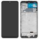 LCD compatible with Samsung M225 Galaxy M22, (black, with frame, High Copy, with wide edge, (OLED))