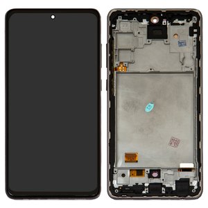 LCD compatible with Samsung A725 Galaxy A72, A726 Galaxy A72 5G, black, with frame, High Copy, original LCD size, OLED  