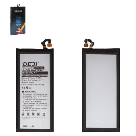 Battery Deji EB BA720ABE compatible with Samsung A720 Galaxy A7 2017 , A720F Galaxy A7 2017 , Li ion, 3600 mAh