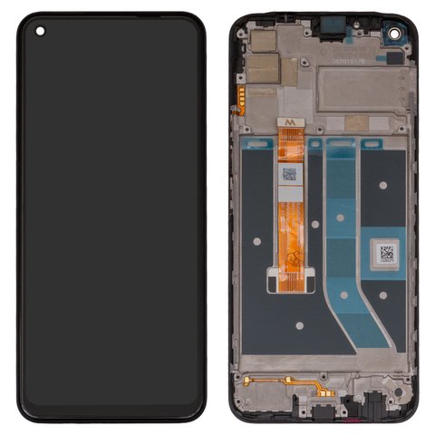 LCD compatible with Realme C17, black, with frame, High Copy, RMX2101