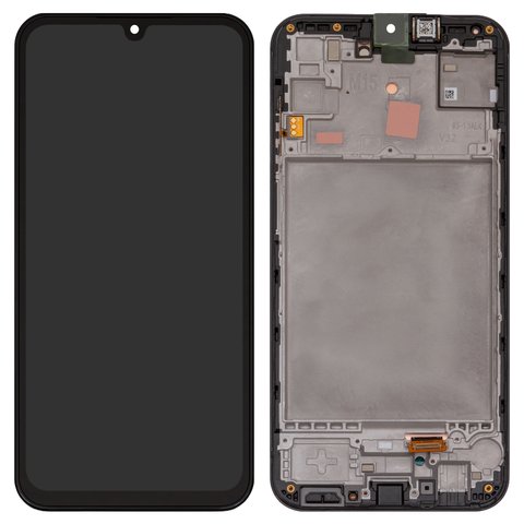 LCD compatible with Samsung M156 Galaxy M15, black, with frame, Original PRC