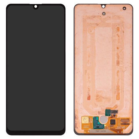 LCD compatible with Samsung M325 Galaxy M32, black, without frame, original change glass 