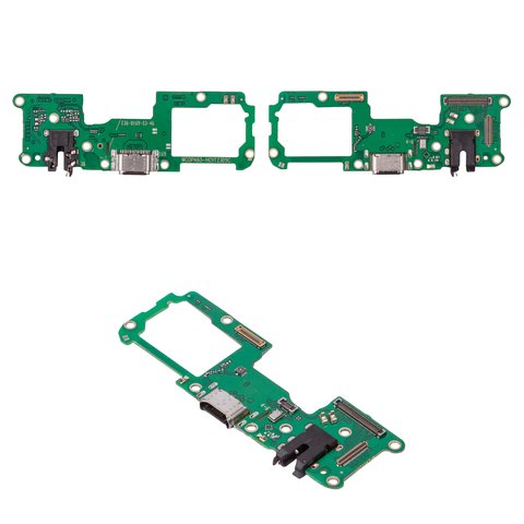 Flat Cable compatible with Oppo A93 4G, A94, Reno4 Lite, headphone connector, charge connector, with microphone, Copy, charging board