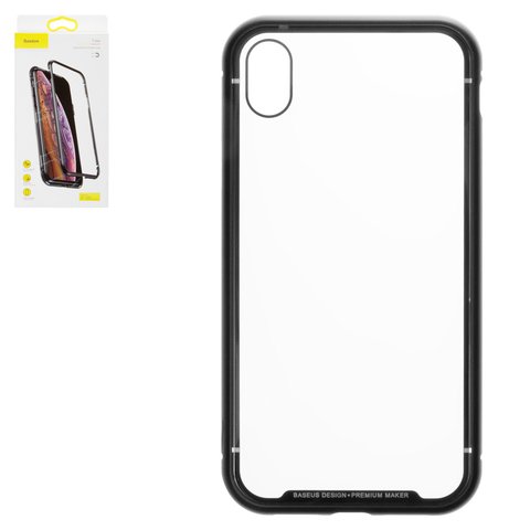 Funda Baseus puede usarse con Apple iPhone XR, negro, transparente, metálico, magnético, #WIAPIPH61 CS01