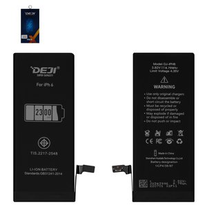 Batería Deji puede usarse con Apple iPhone 6, Li ion, 3.82 V, 2300 mAh, mayor capacidad, original IC