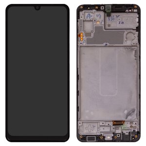 Pantalla LCD puede usarse con Samsung M325 Galaxy M32, negro, con marco, High Copy, original LCD size, OLED 