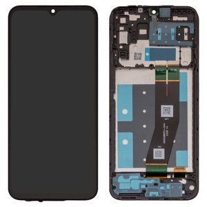 Pantalla LCD puede usarse con Samsung A145 Galaxy A14, negro, con marco, Original PRC , con cable plano negro