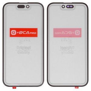 Vidrio de carcasa G+OCA PRO puede usarse con iPhone 16, con película OCA, negro