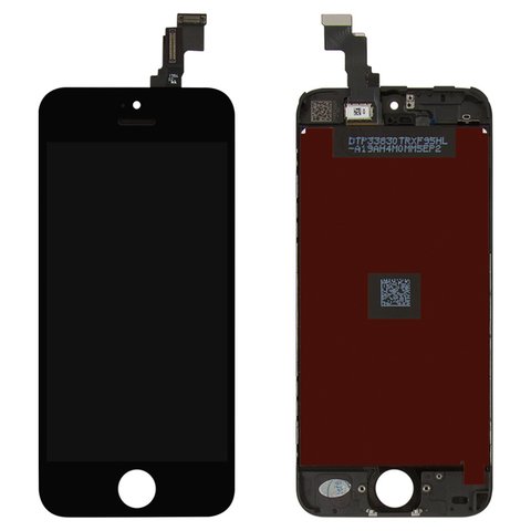 Дисплей  iPhone 5C, чорний, копія, із сенсорним екраном, з рамкою