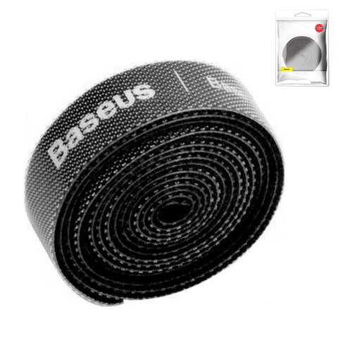 Органайзер для кабеля Baseus Colourful Circle Velcro strap, чорний, 300 см, стрічка липучка, #ACMGT F01