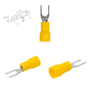 Наконечник SV1.25 3, 3 мм, вилковий, ізольований, жовтий, 10 шт., 0,5 1,5 мм²