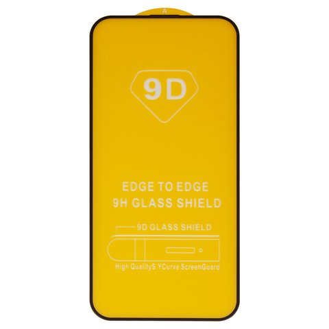 Защитное стекло для Apple iPhone 15 Plus, совместимо с чехлом, Full Glue, без упаковки , черный, cлой клея нанесен по всей поверхности
