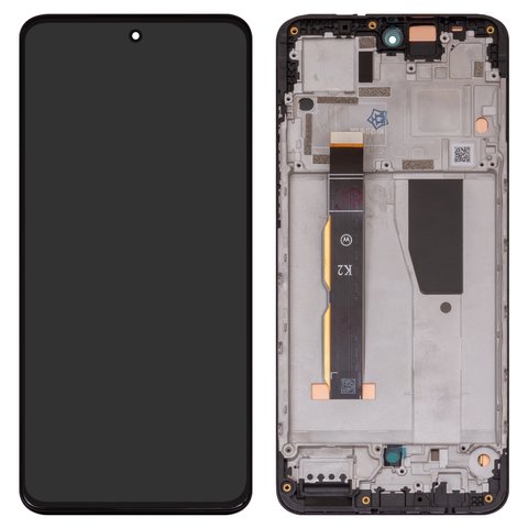 Дисплей для Motorola Moto G84, черный, с рамкой, Original PRC , XT2347