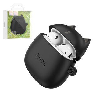 Гарнітура Hoco EW45, бездротова, чорна, біла, із зарядним кейсом, з силіконовим чохлом, #6931474789211