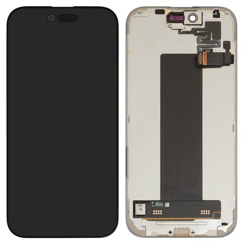 Дисплей для iPhone Air, черный, с рамкой, переклеено стекло