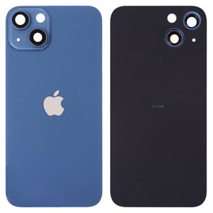 Задняя панель корпуса для iPhone 13, синяя, со стеклом камеры, small hole